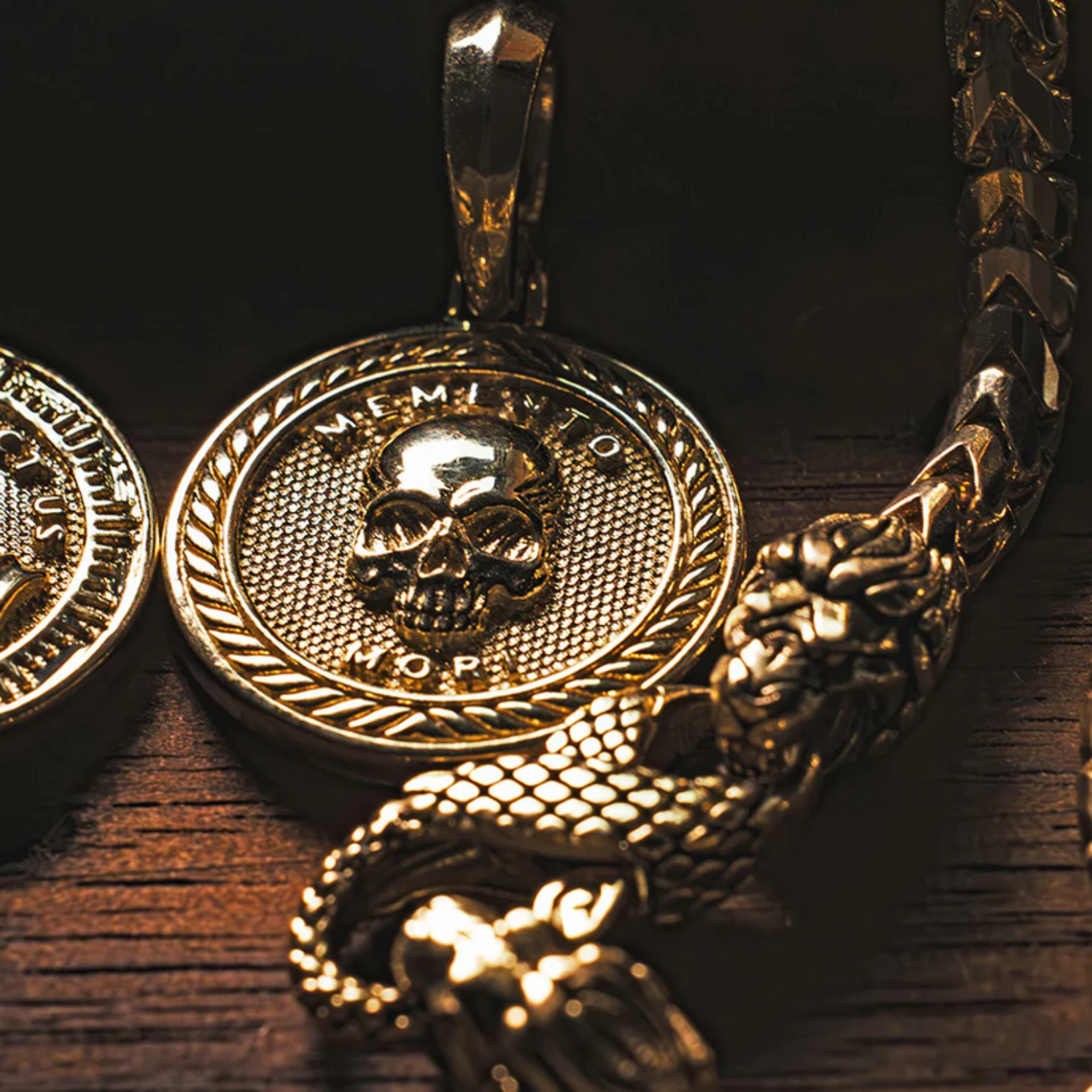 VZAKA - Gold Skull Pendant