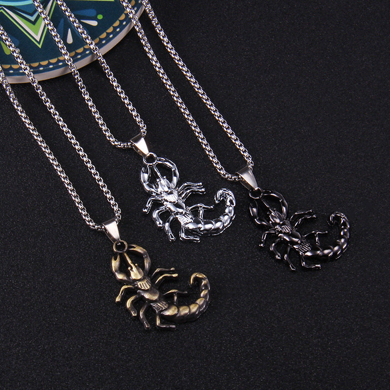 Scorpion Necklace Pendants Men Metal Scorpio Necklace