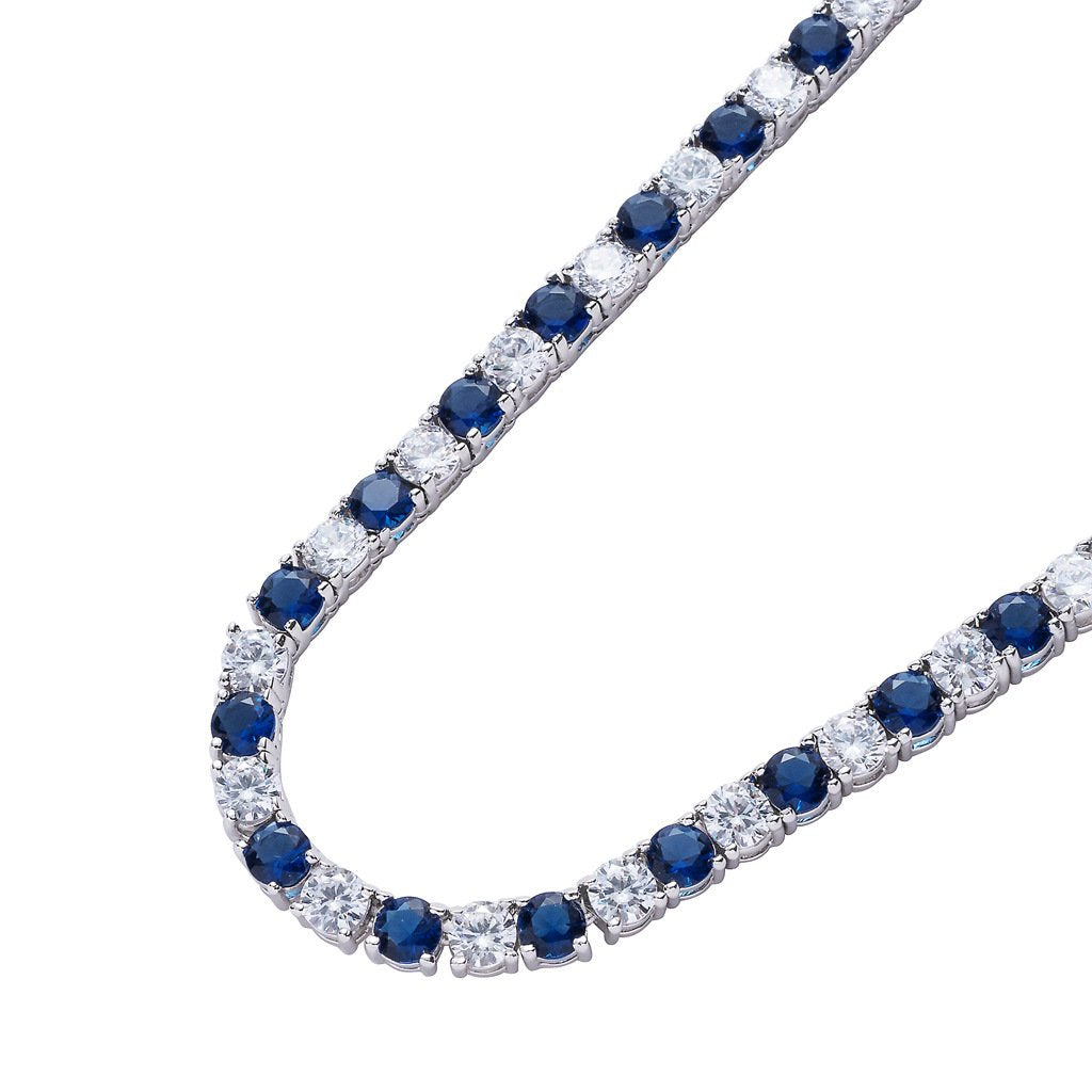 4mm Blue&amp;White Tennis Chain