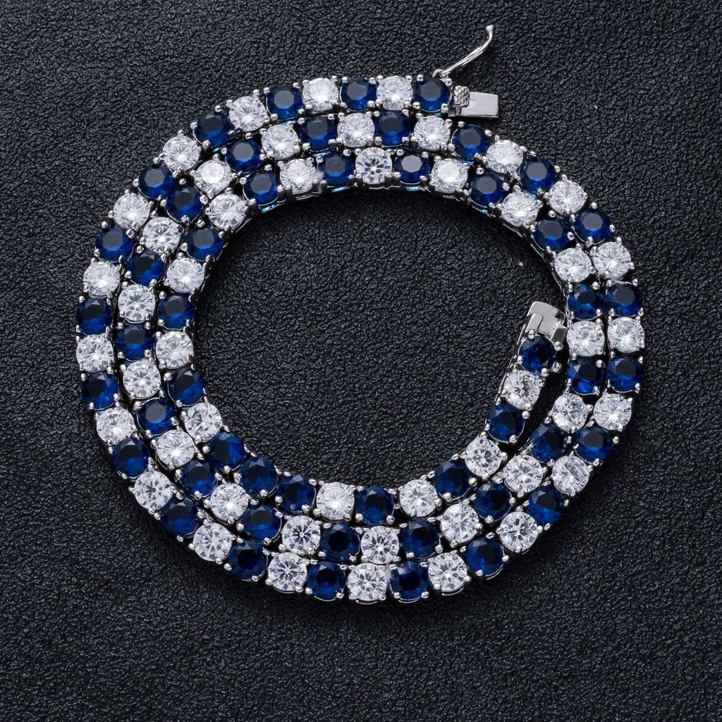 4mm Blue&amp;White Tennis Chain