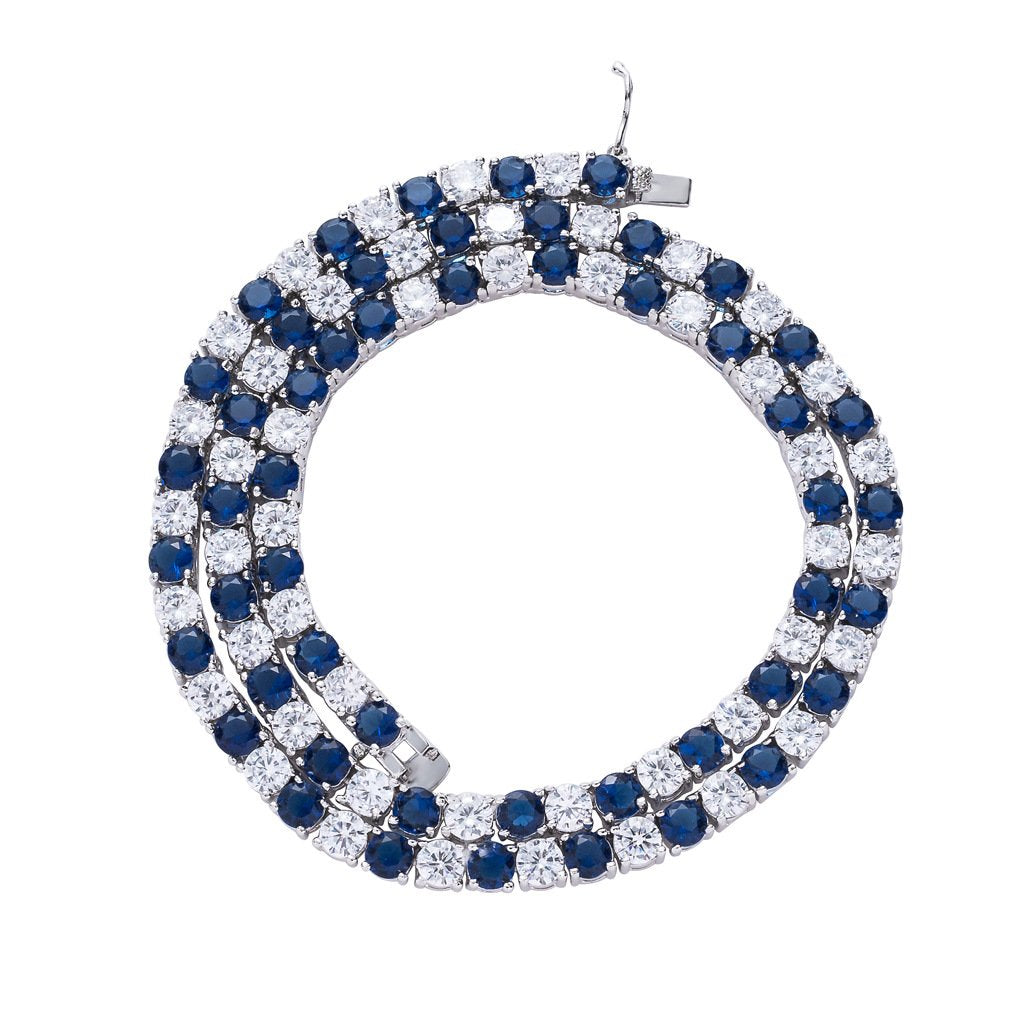 4mm Blue&amp;White Tennis Chain