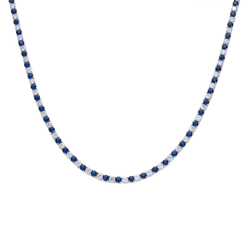 4mm Blue&amp;White Tennis Chain