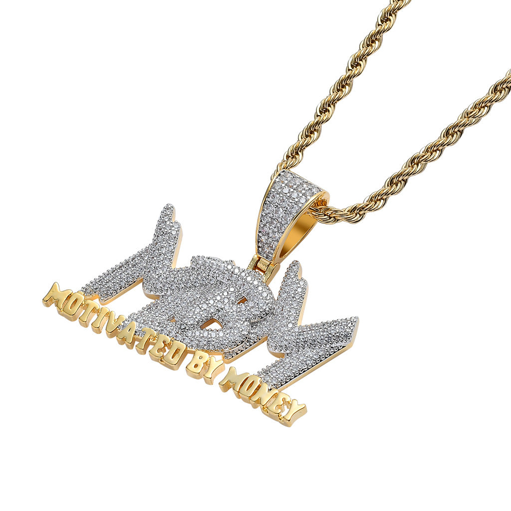 18k Gold-Plated MBM Micro-inlay AAA CZ Pendant (With Chain)