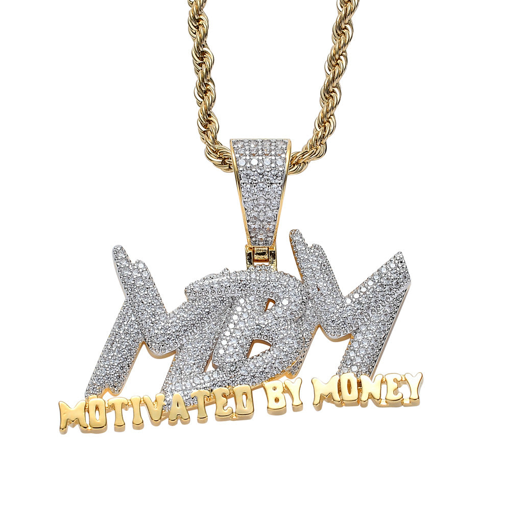 18k Gold-Plated MBM Micro-inlay AAA CZ Pendant (With Chain)