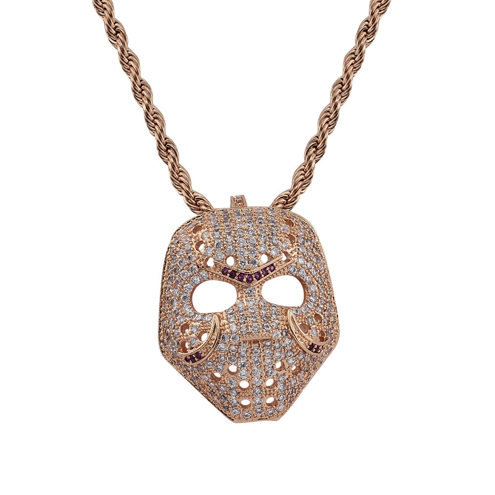 CZ Iced Out Face Pendant # Necklace # Rapper Chain