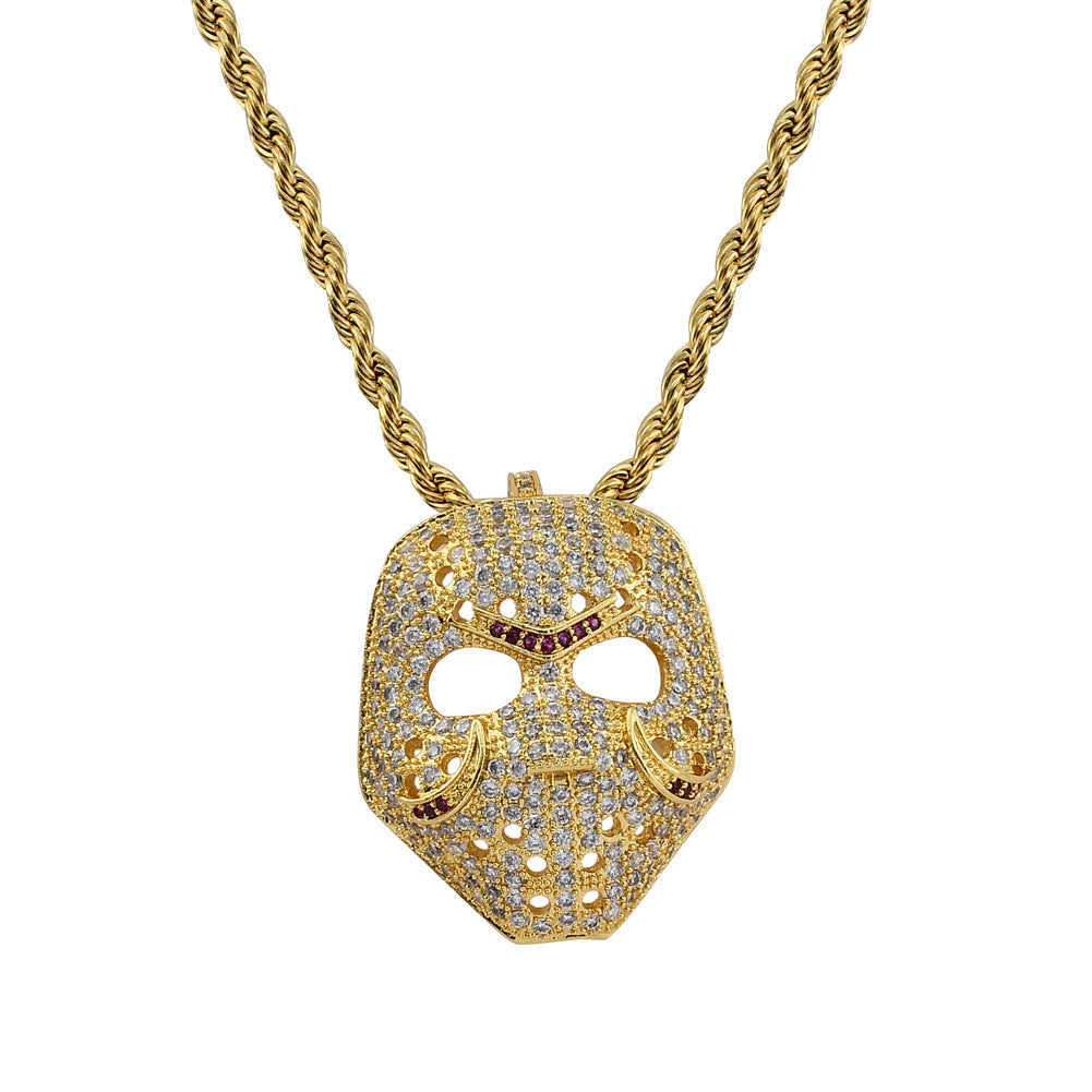 CZ Iced Out Face Pendant # Necklace # Rapper Chain