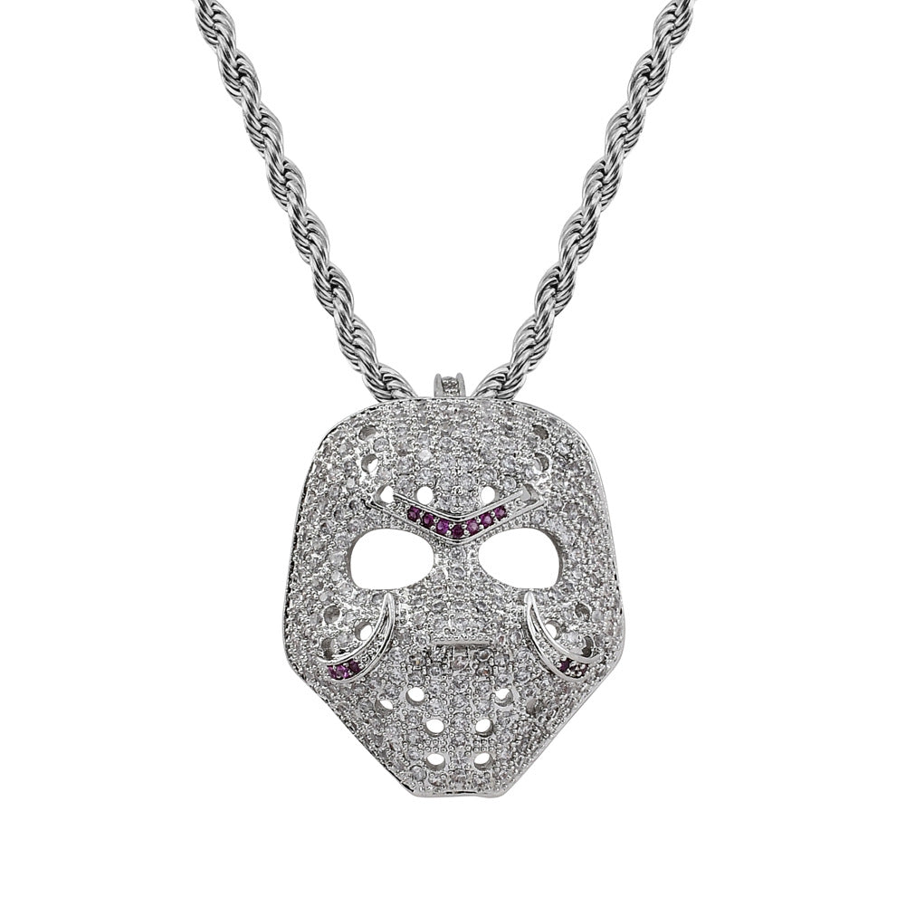 CZ Iced Out Face Pendant # Necklace # Rapper Chain