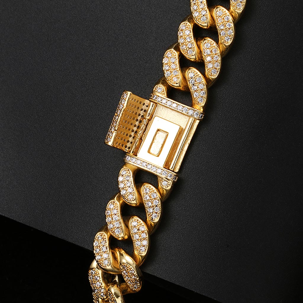 12mm/15mm Iced Cuban Luxury Miami Chain Box lock