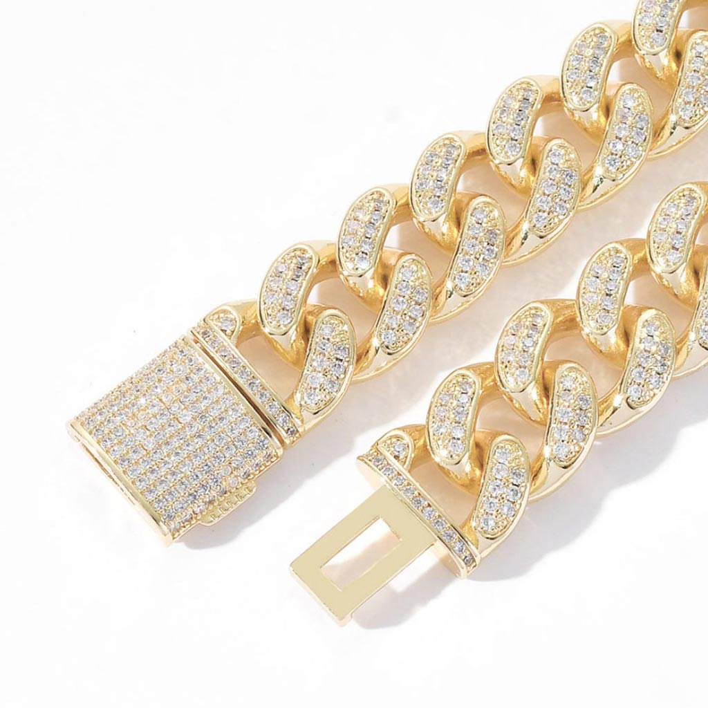 12mm/15mm Iced Cuban Luxury Miami Chain Box lock