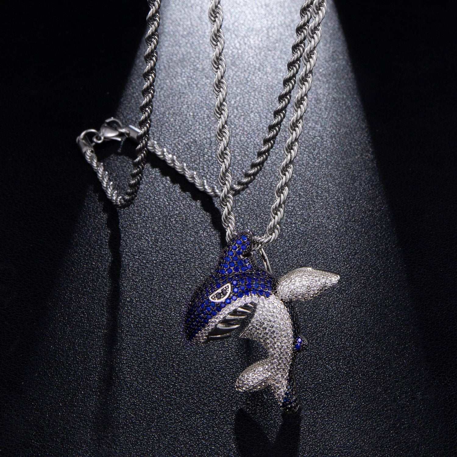 Iced Out Shark Necklace