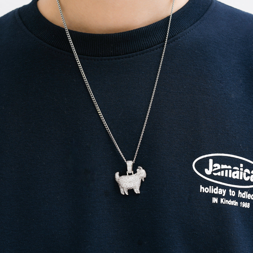 Iced Out 29mm Goat Iced Out Necklace