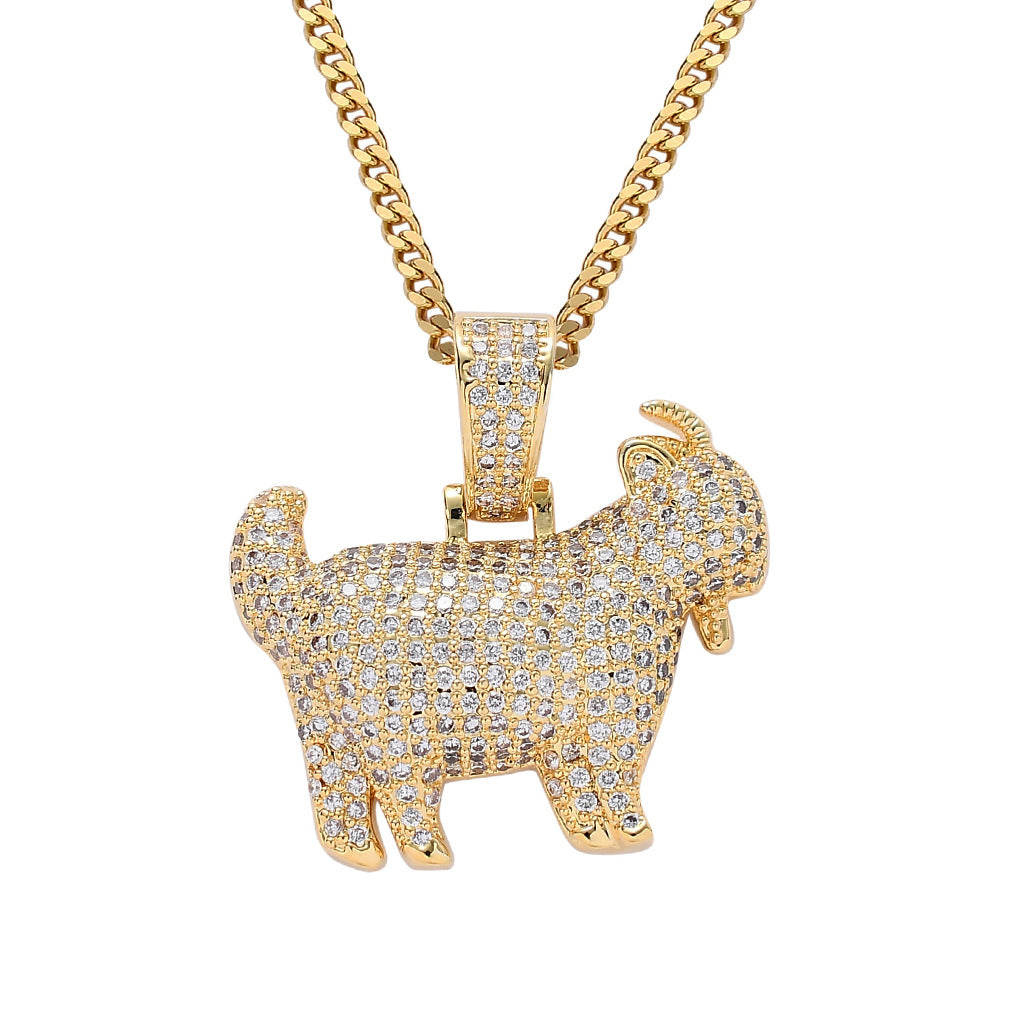 Iced Out 29mm Goat Iced Out Necklace