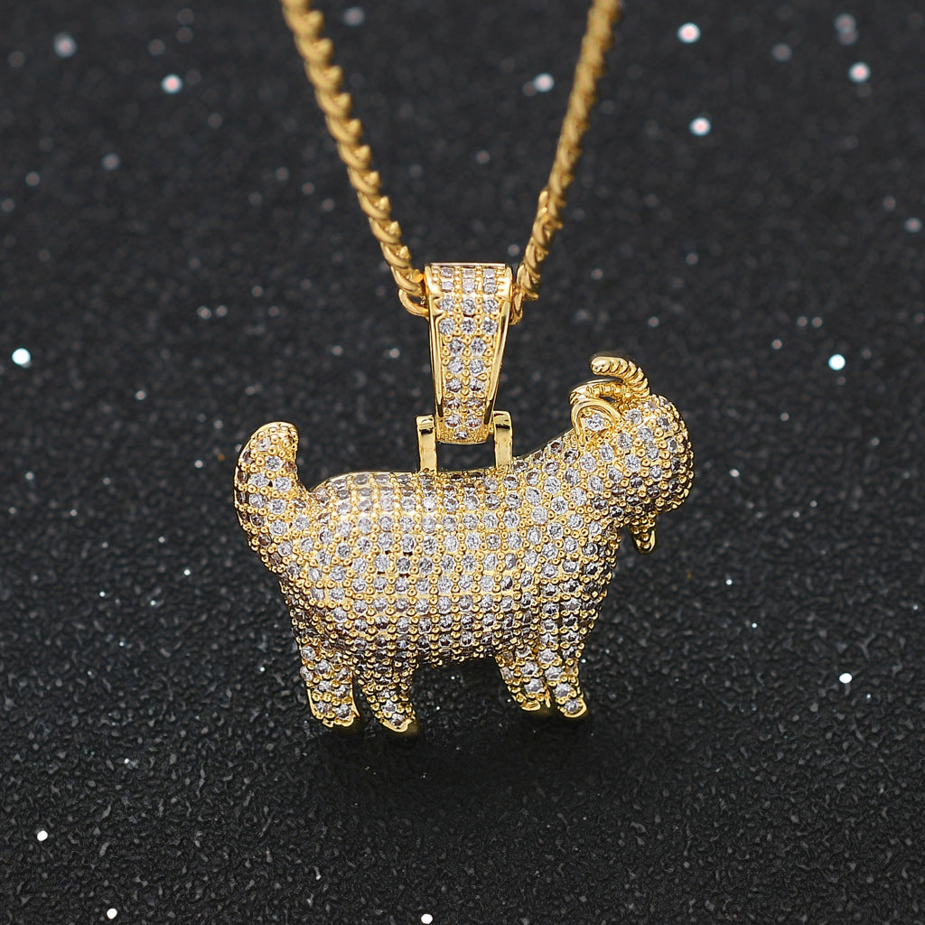 Iced Out 29mm Goat Iced Out Necklace