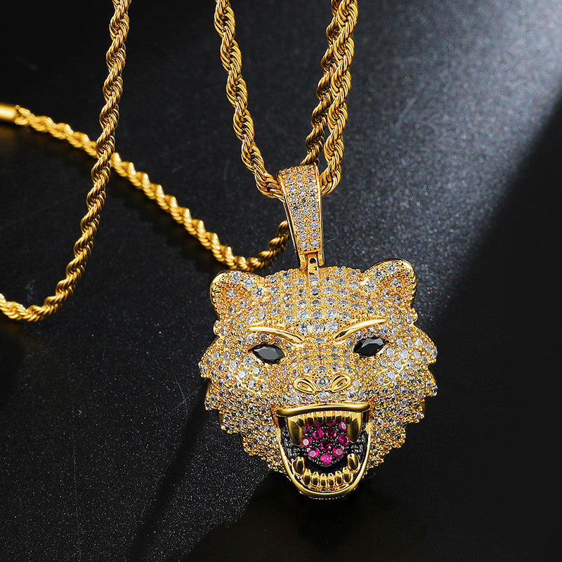 Iced Out Wolfhound Necklace