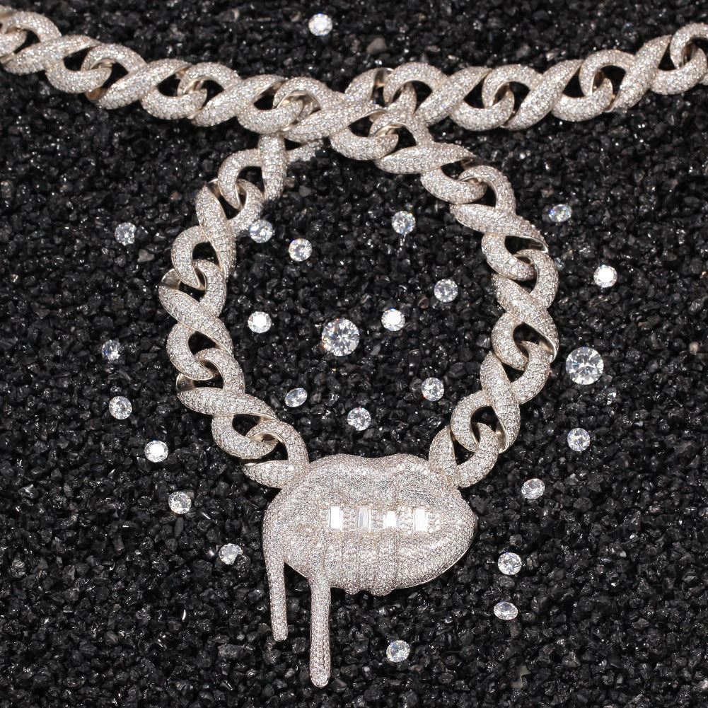 Iced Out Gold-Plated Big Mouth BlingBling Necklace