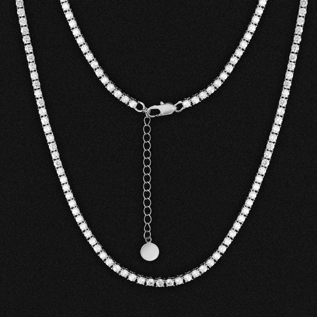 3mm White Gold/Rose Gold Adjustable Women Tennis Chain Necklace VZAKA