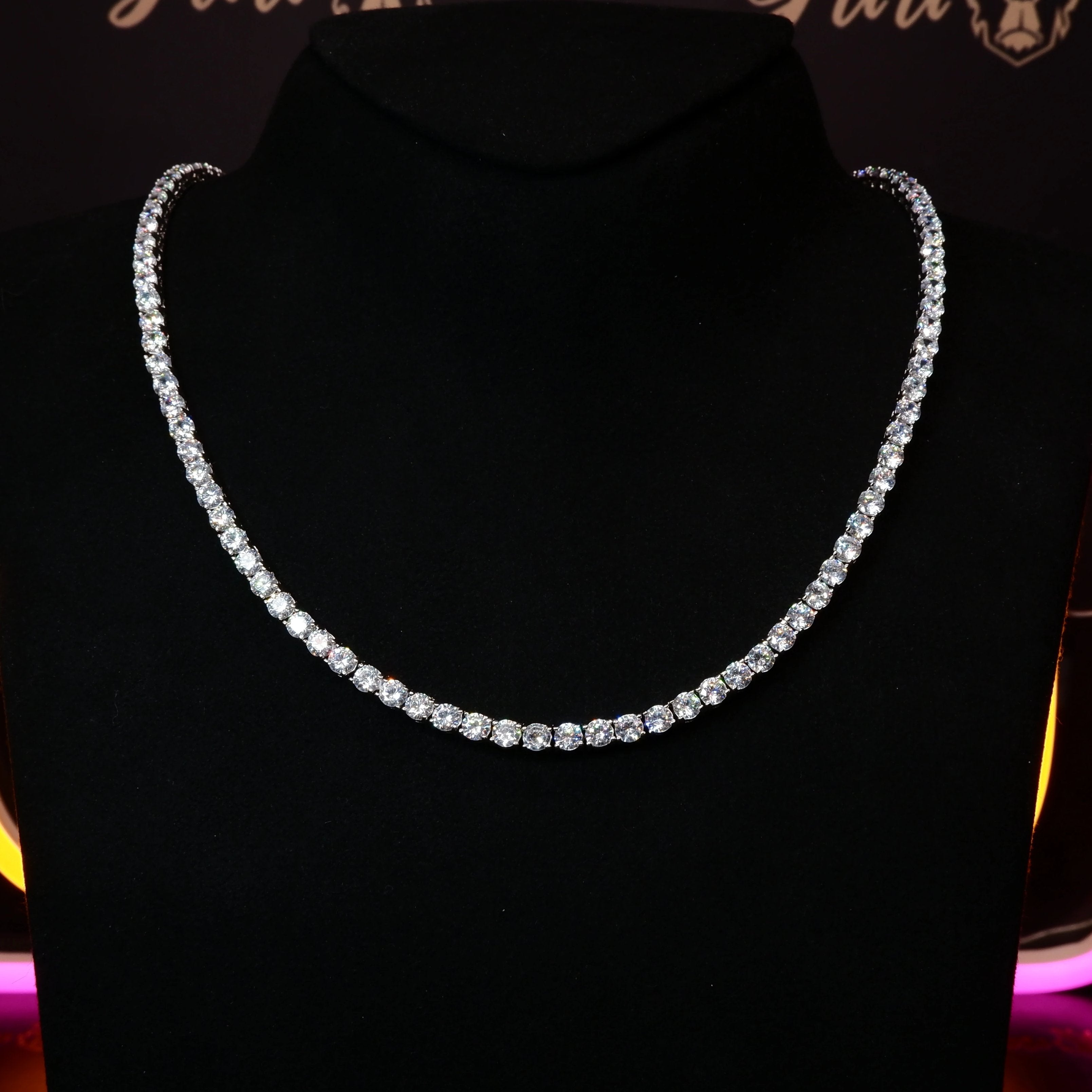 4mm 18K Gold-Plated Iced Out BlingBling Tennis Chain