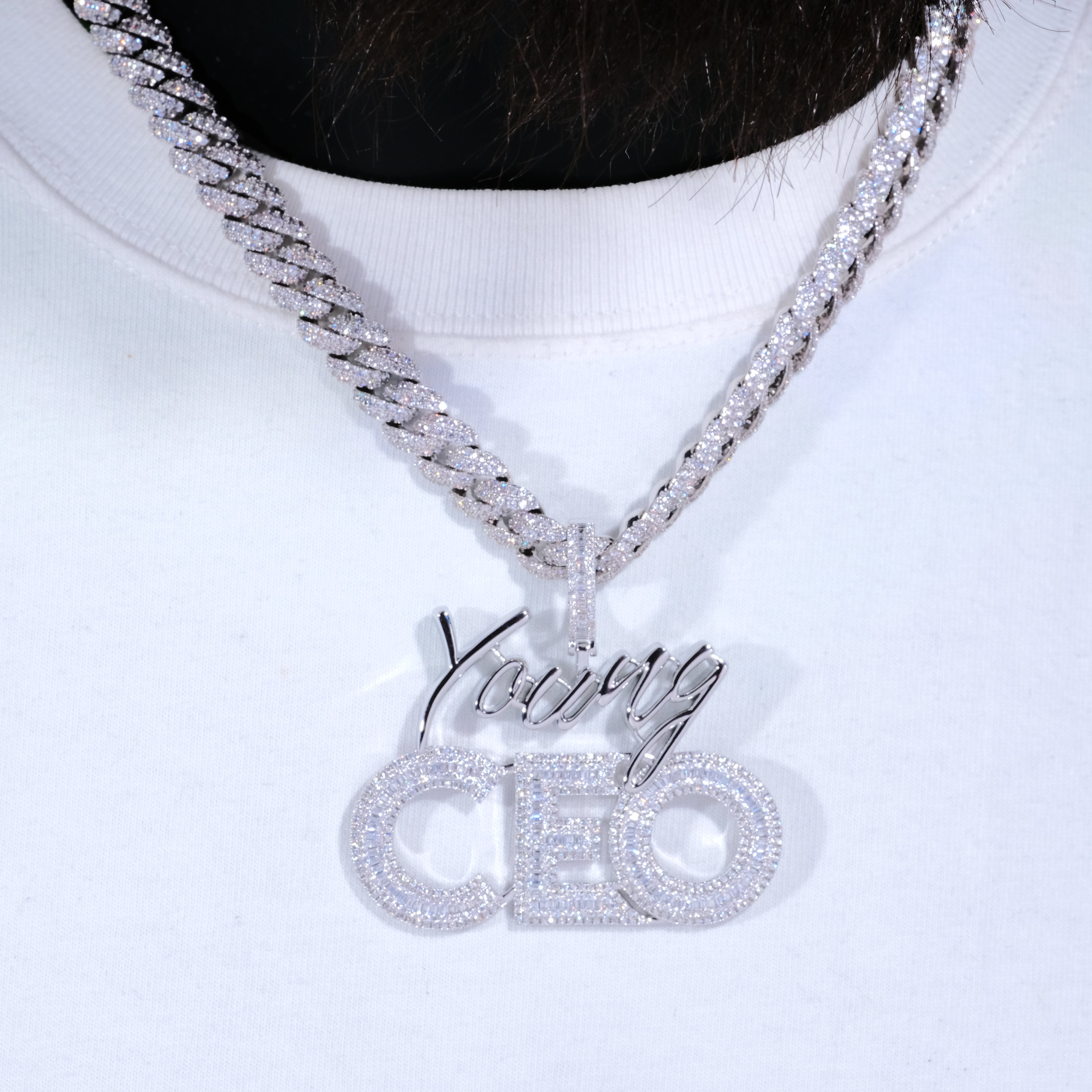 Young CEO Hustler Solid Icy Necklace