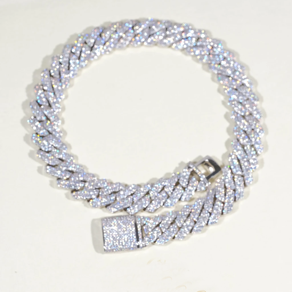 19mm 2-Row Iced Prong Cuban Chain