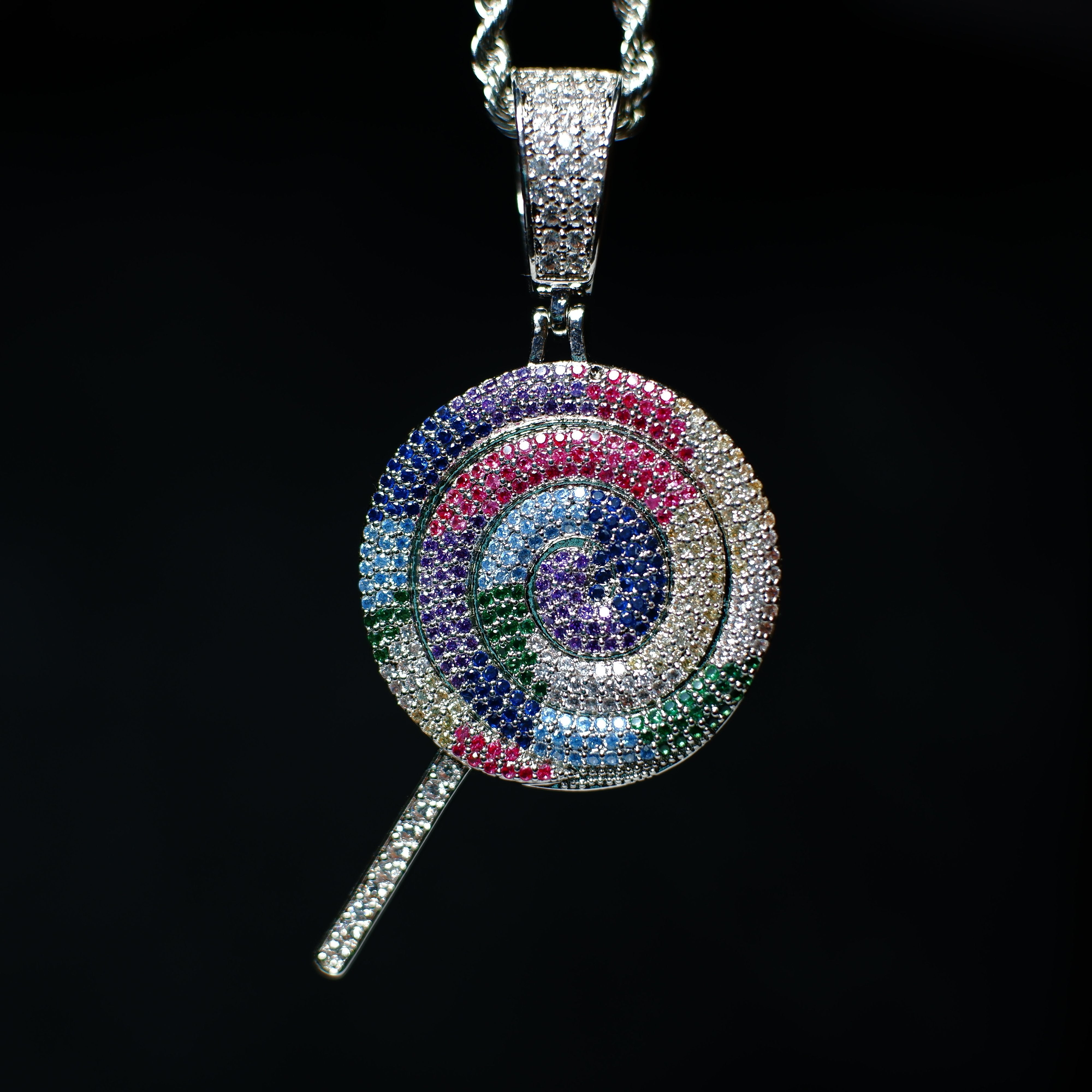 Iced Out Gold/WhiteGold Lollipop Necklace