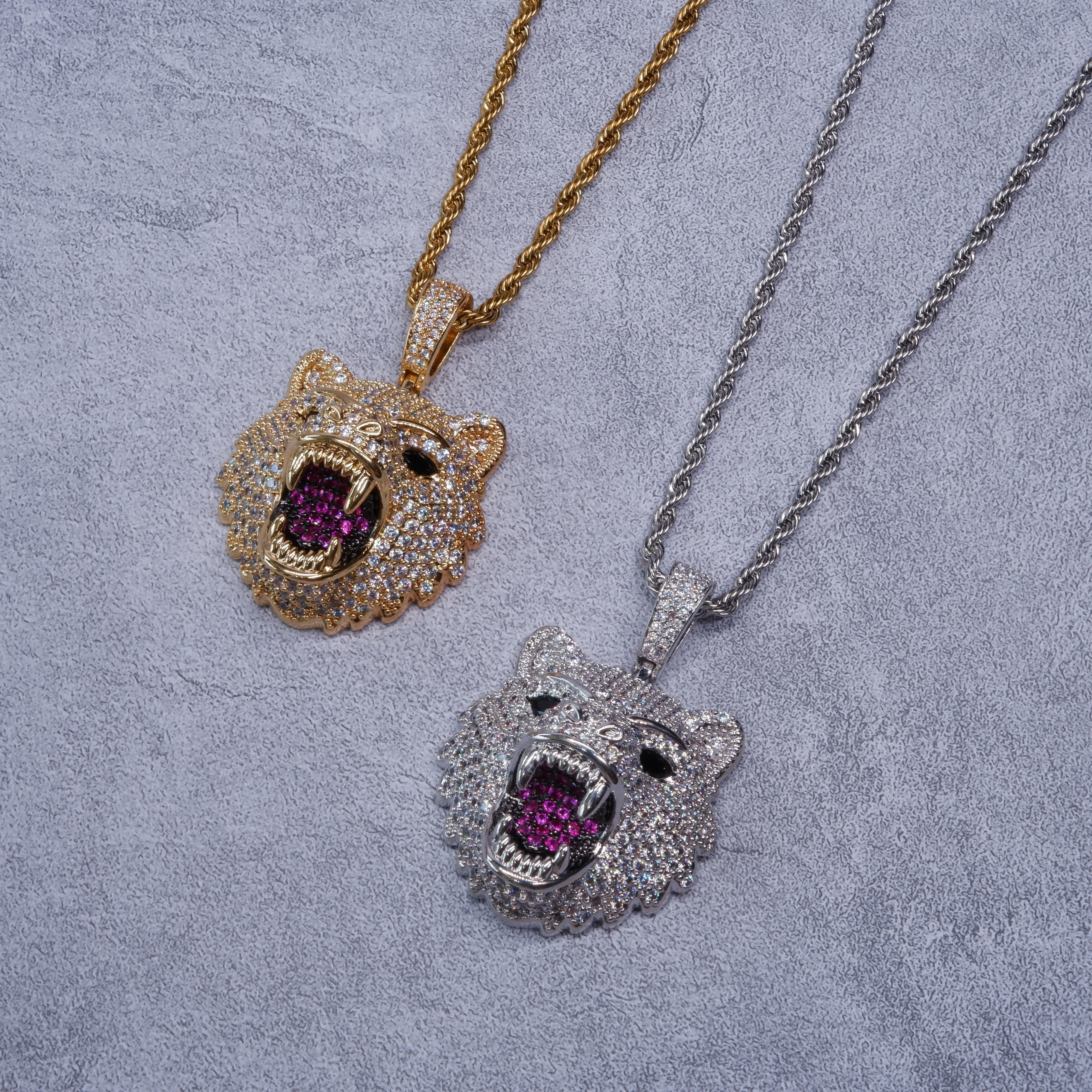 Iced Out Wolfhound Necklace