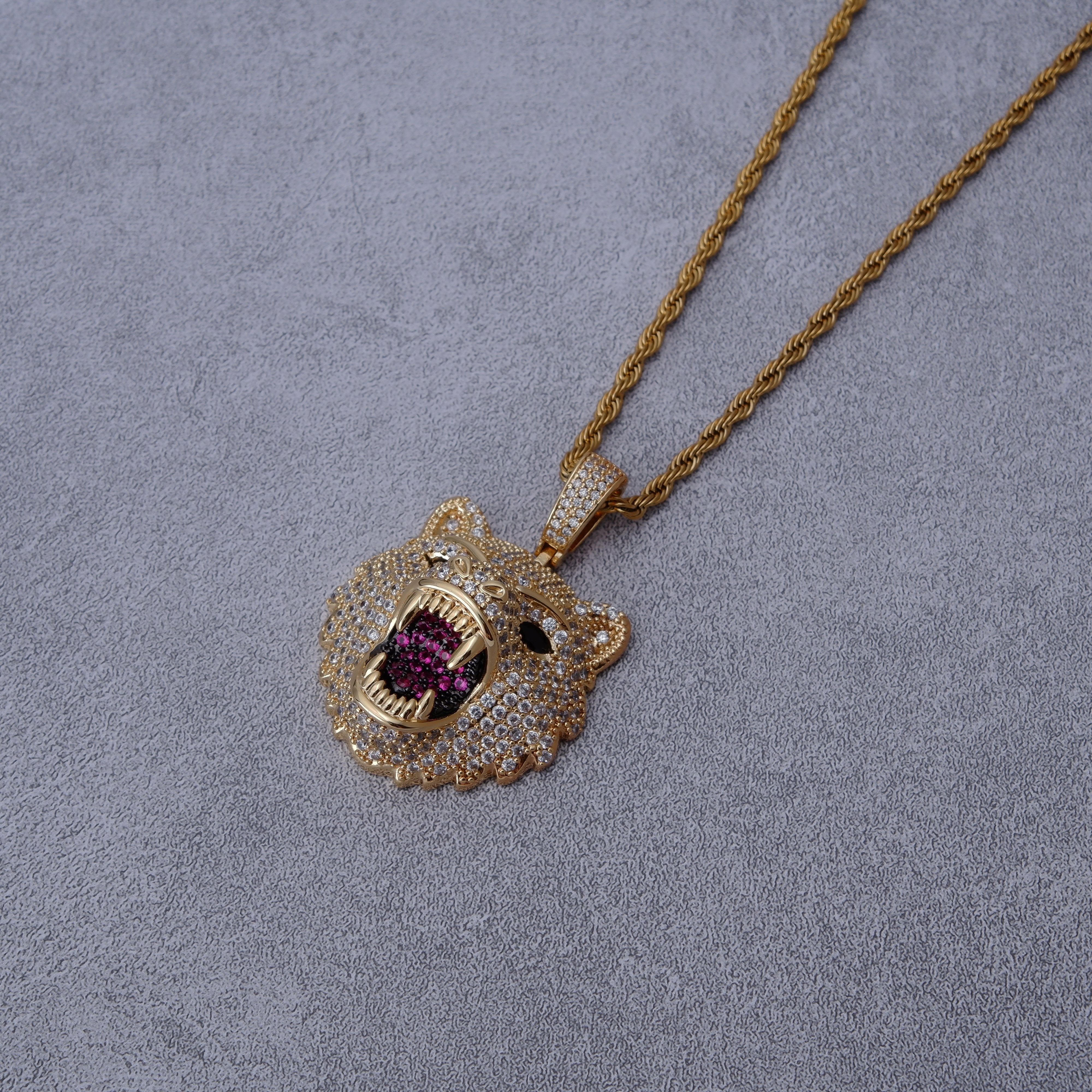 Iced Out Wolfhound Necklace