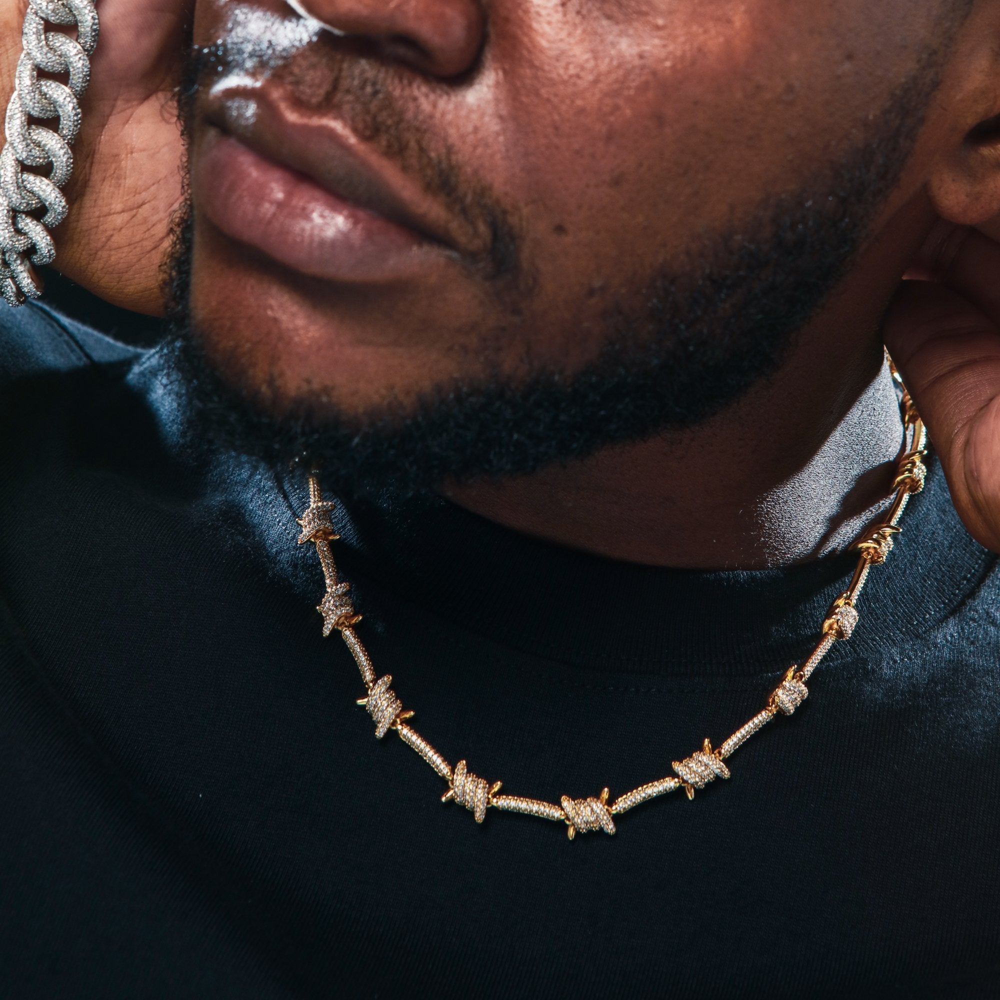 Iced Out Barb Wire Chain