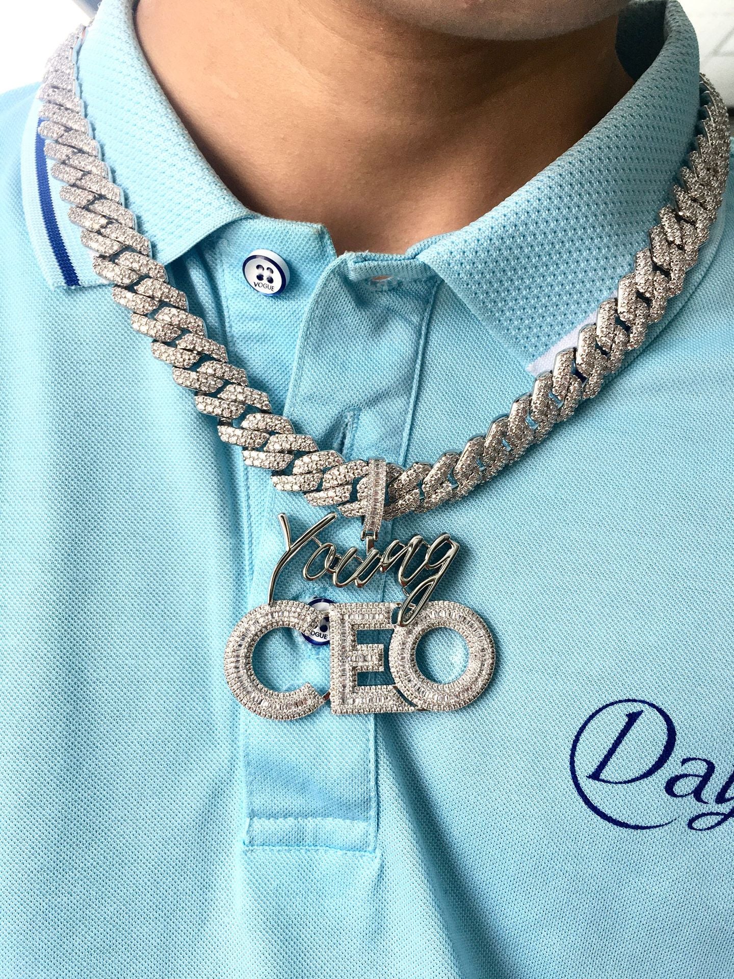 Young CEO Hustler Solid Icy Necklace