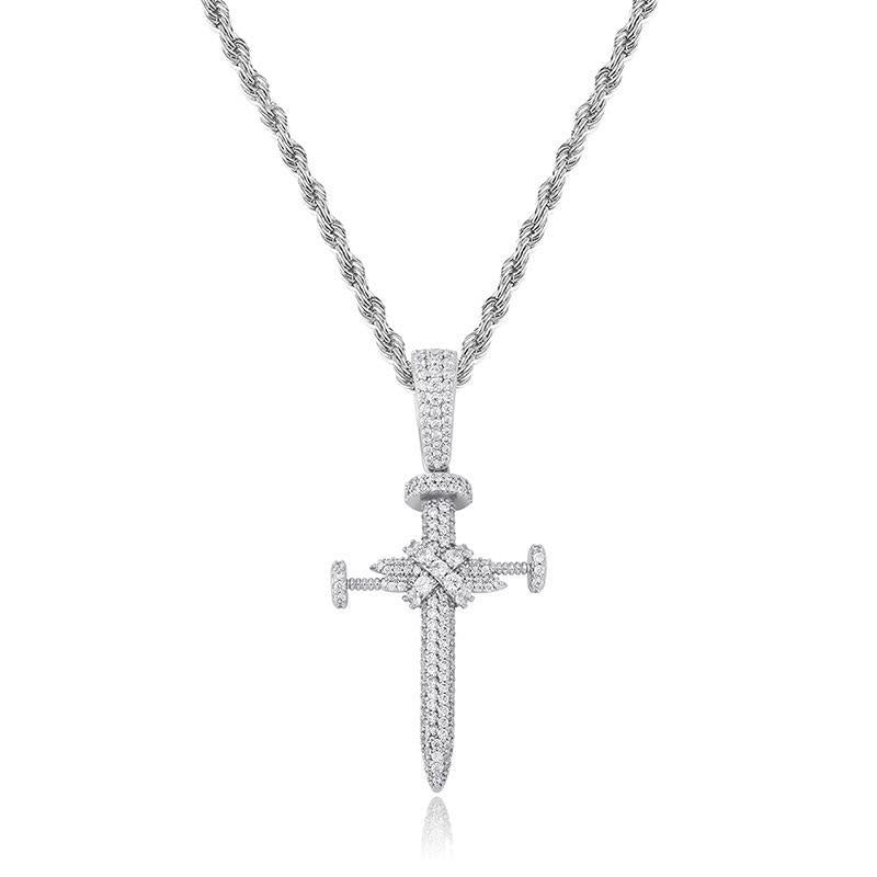 Baguette BlingBling Cross Hip Hop Pendant (With Chain)