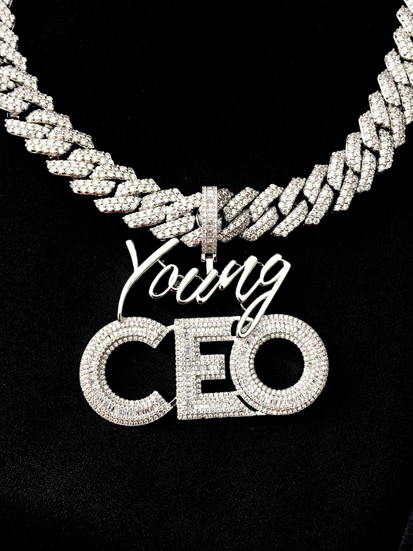 Young CEO Hustler Solid Icy Necklace