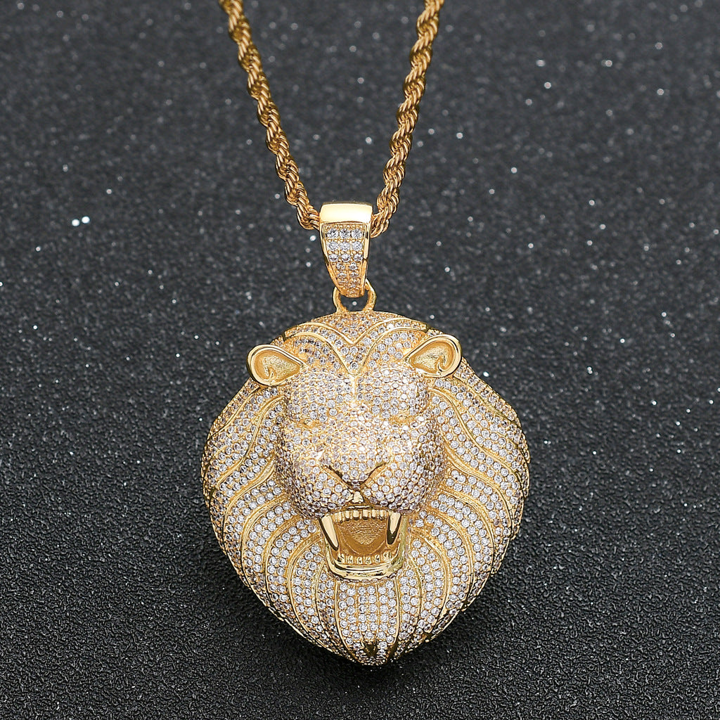 🔥New Lion Iced Out Zircon Pendant