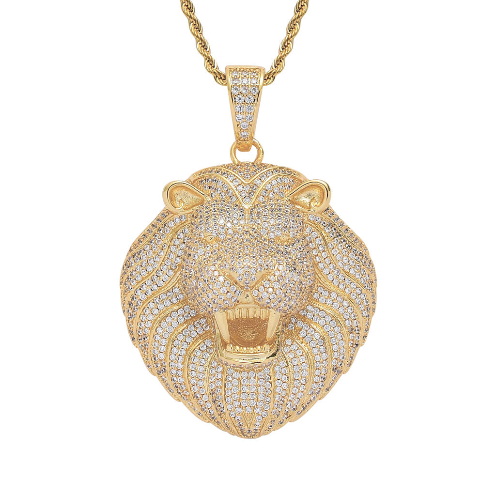 🔥New Lion Iced Out Zircon Pendant