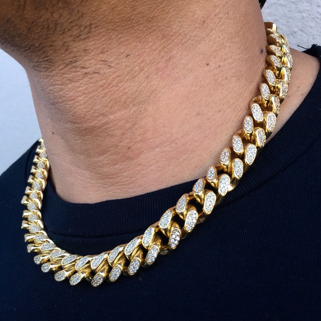 14MM Iced Out Classic Micro-inlay CZ Miami Cuban Link Chain