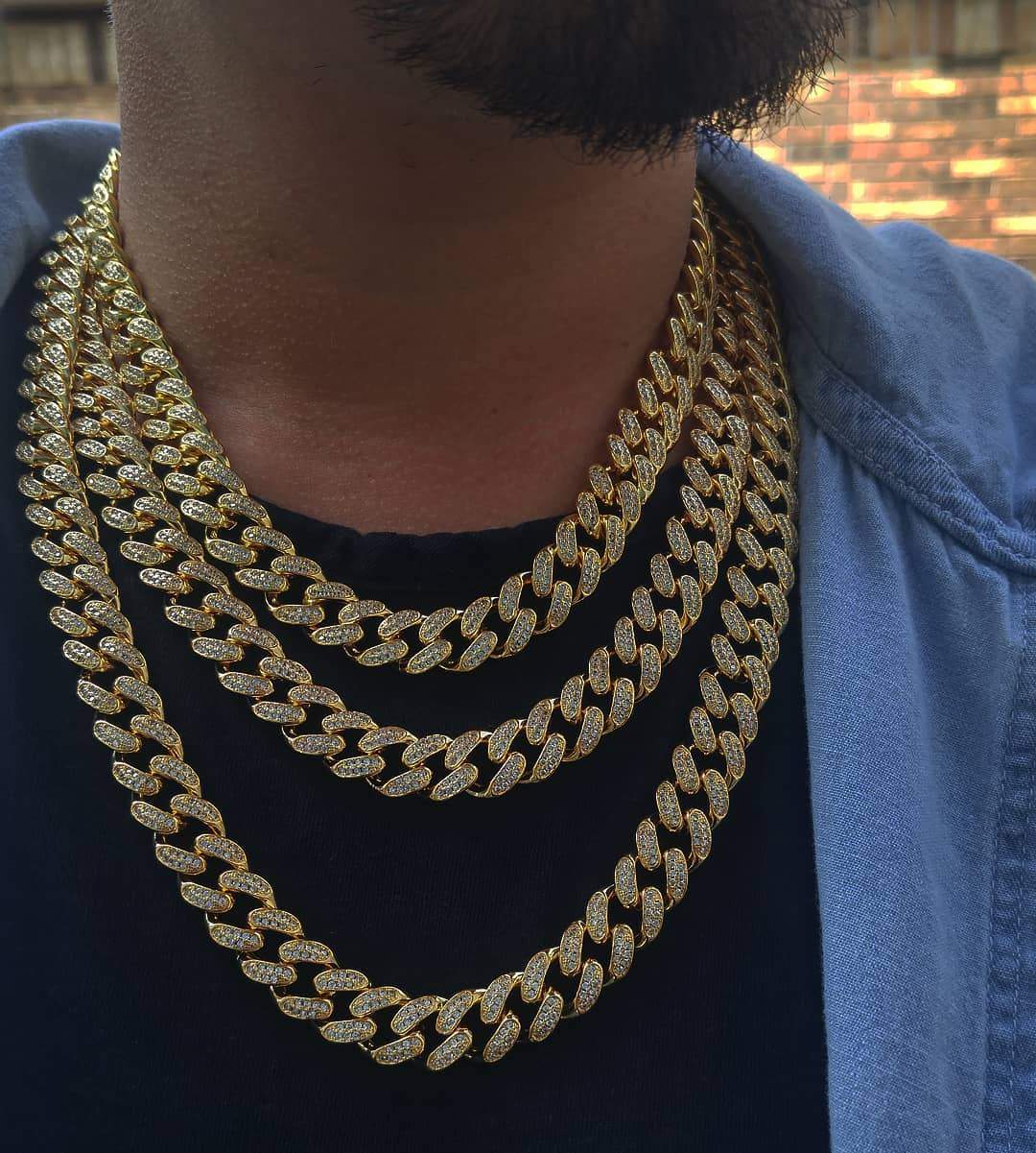 14MM Iced Out Classic Micro-inlay CZ Miami Cuban Link Chain