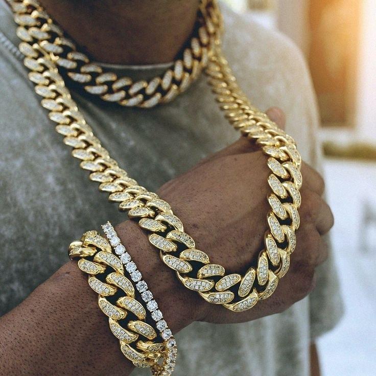 14MM Iced Out Classic Micro-inlay CZ Miami Cuban Link Chain