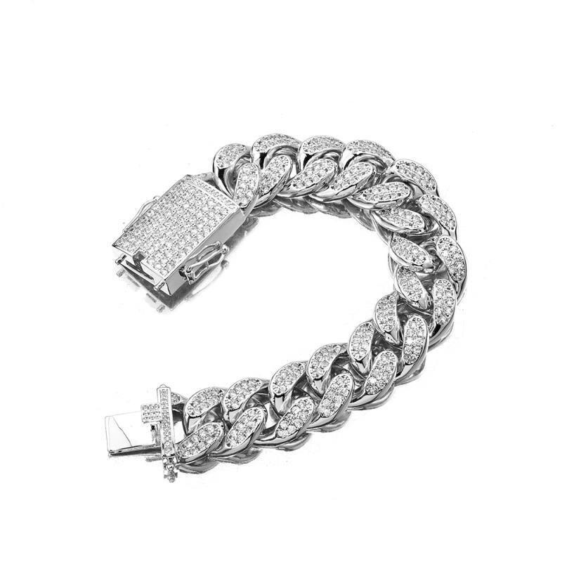 Thick Bling Silver Cuban Chain Bracelet