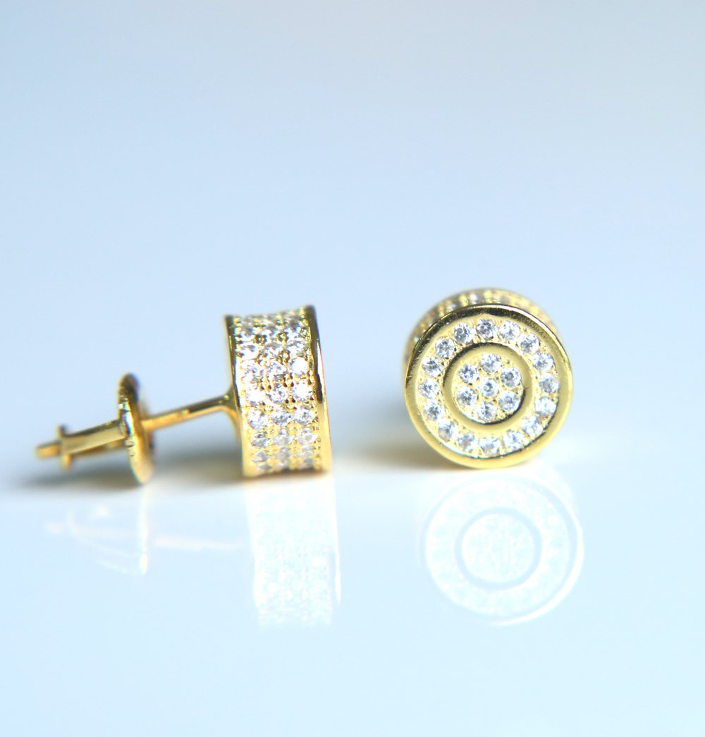 Thicc Circle Bling Gold/Silver Stud Earrings