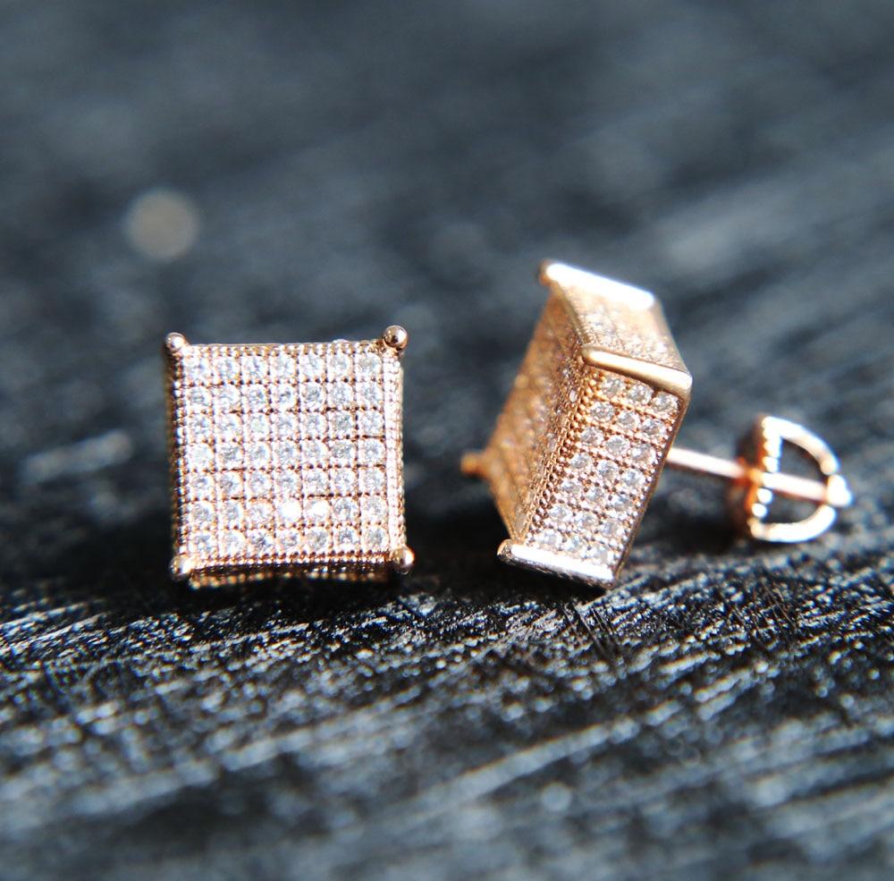 Square Bling Gold/Silver/Rosegold Stud Earrings