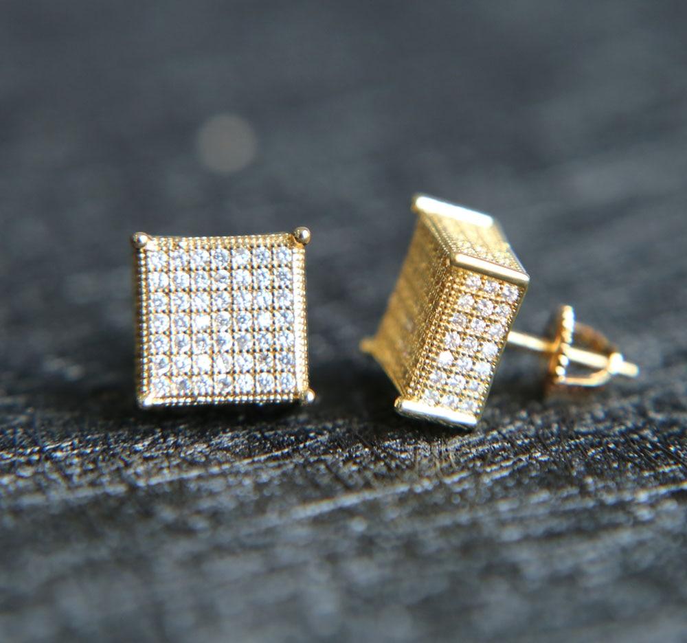 Square Bling Gold/Silver/Rosegold Stud Earrings