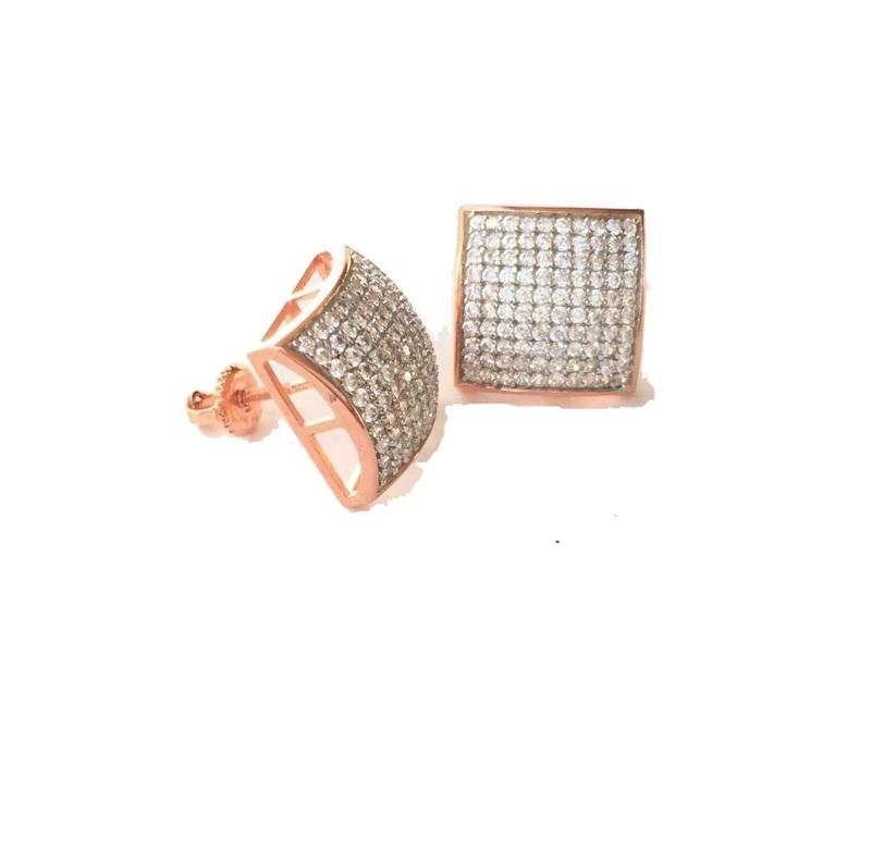 Square Bling Gold/Silver/Rosegold Stud Earrings