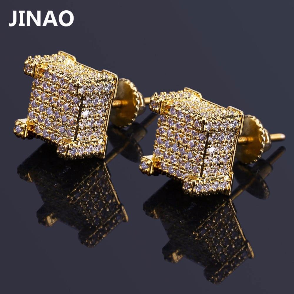 Thicc Square Bling Geometric Stud Earrings