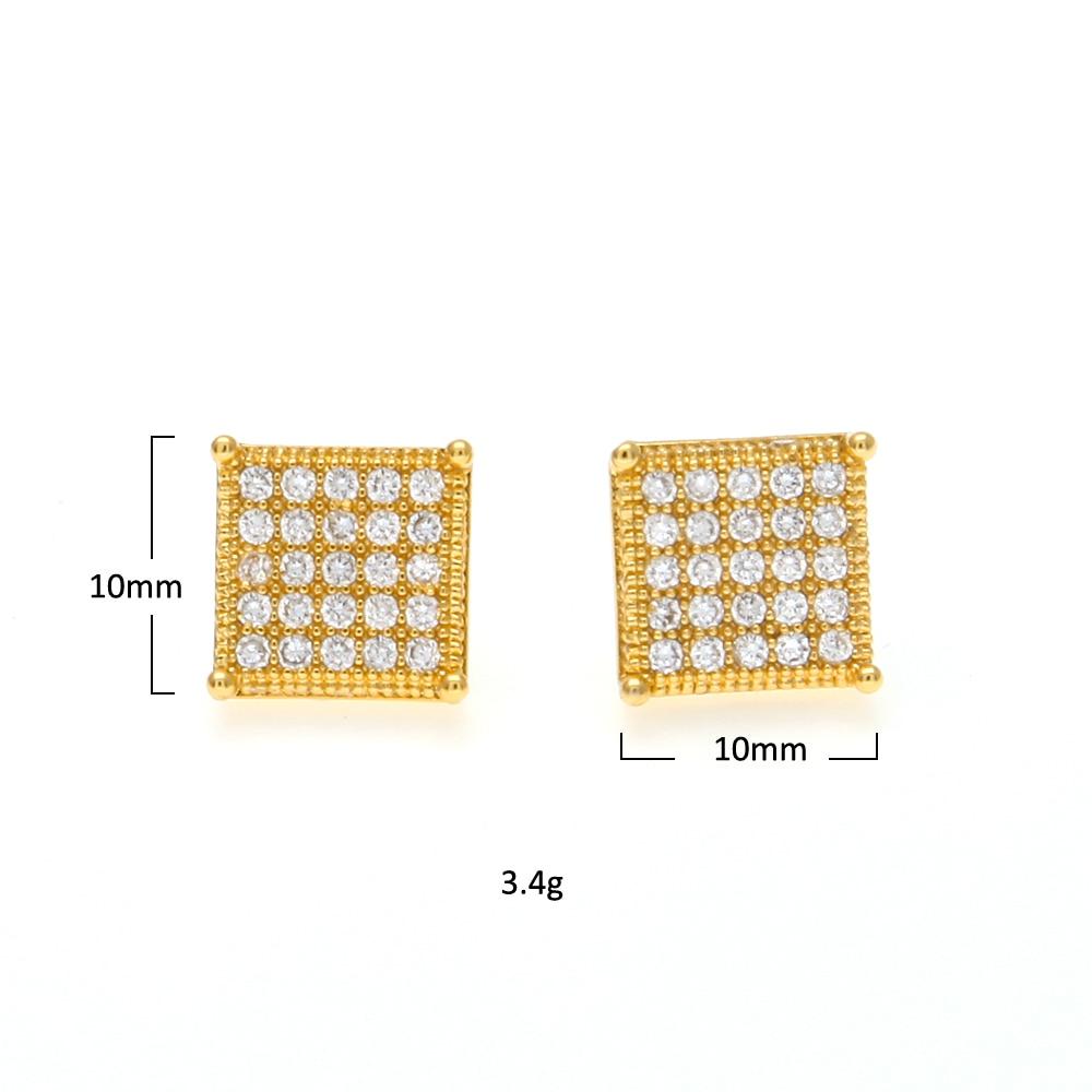 Thin Square Bling Geometric Stud Earrings