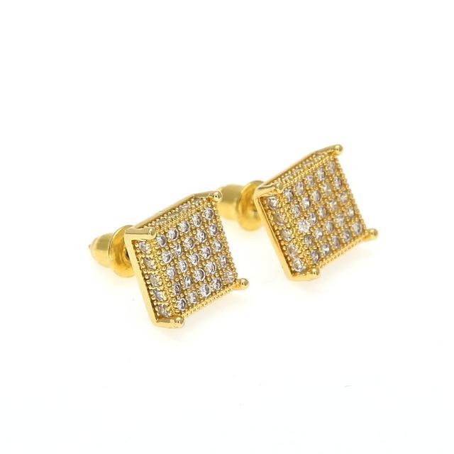 Thin Square Bling Geometric Stud Earrings