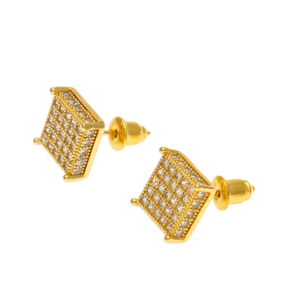 Thin Square Bling Geometric Stud Earrings