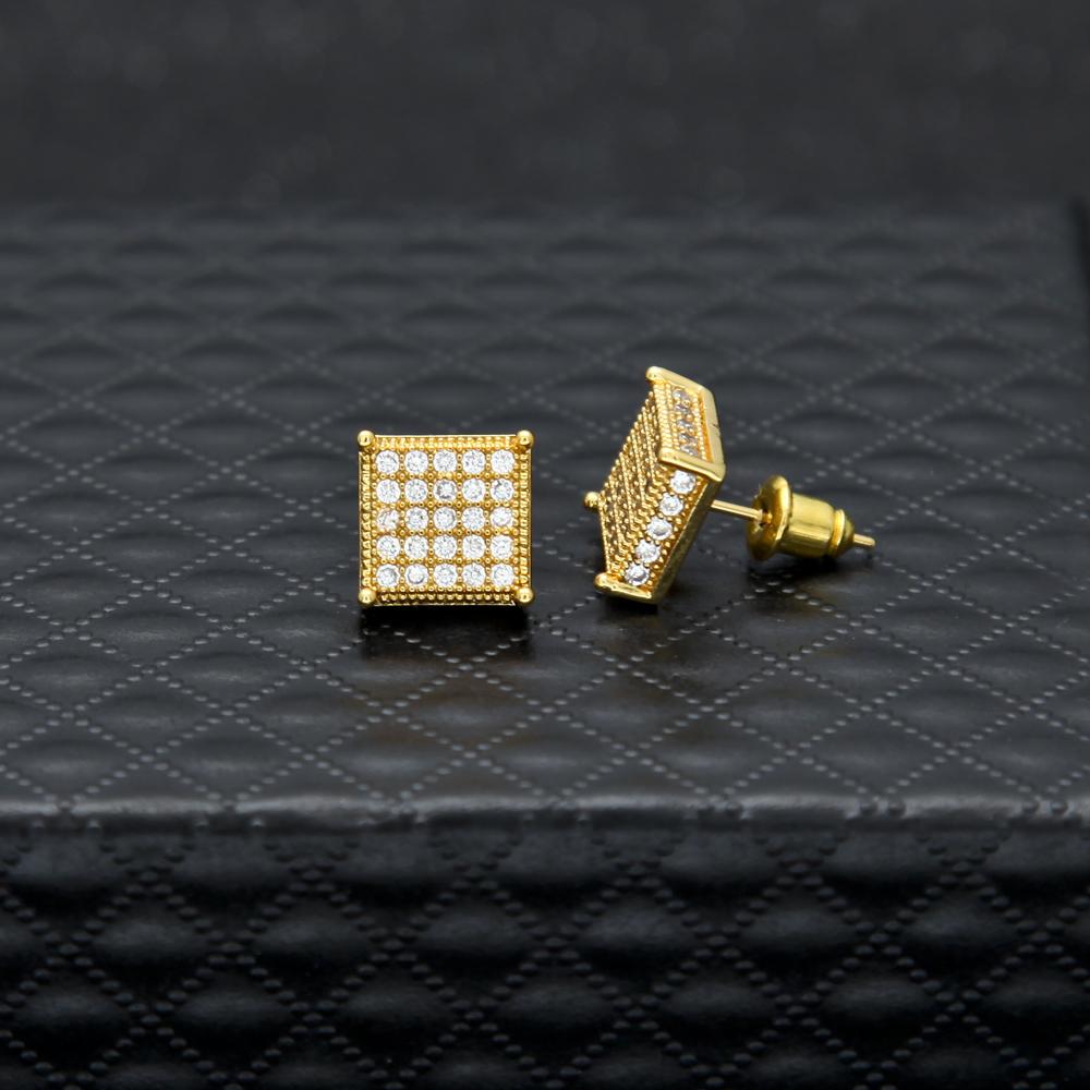 Thin Square Bling Geometric Stud Earrings