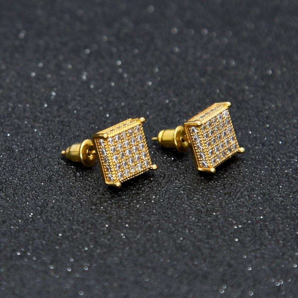 Thin Square Bling Geometric Stud Earrings