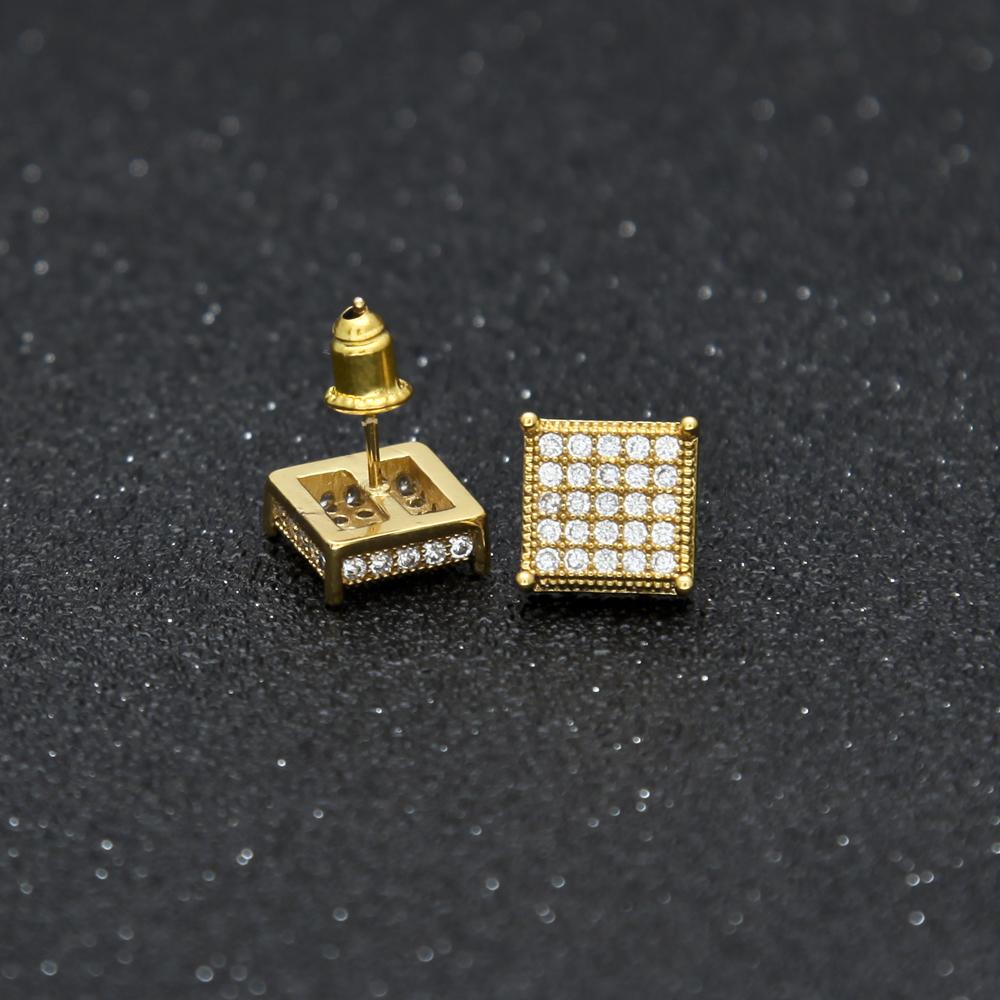 Thin Square Bling Geometric Stud Earrings