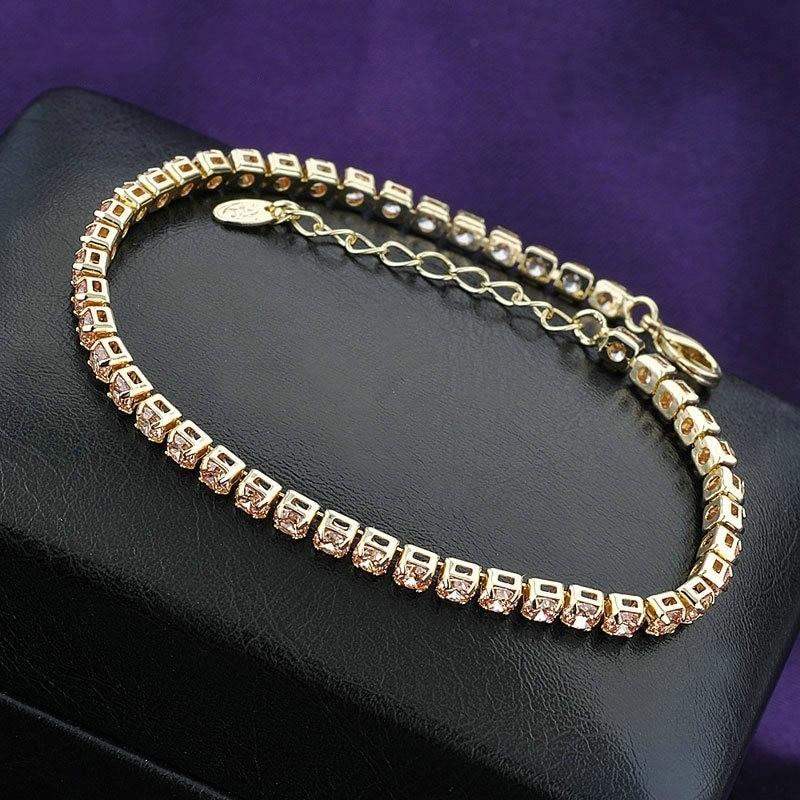 VZAKA 14k Gold Plated Tennis Bracelet