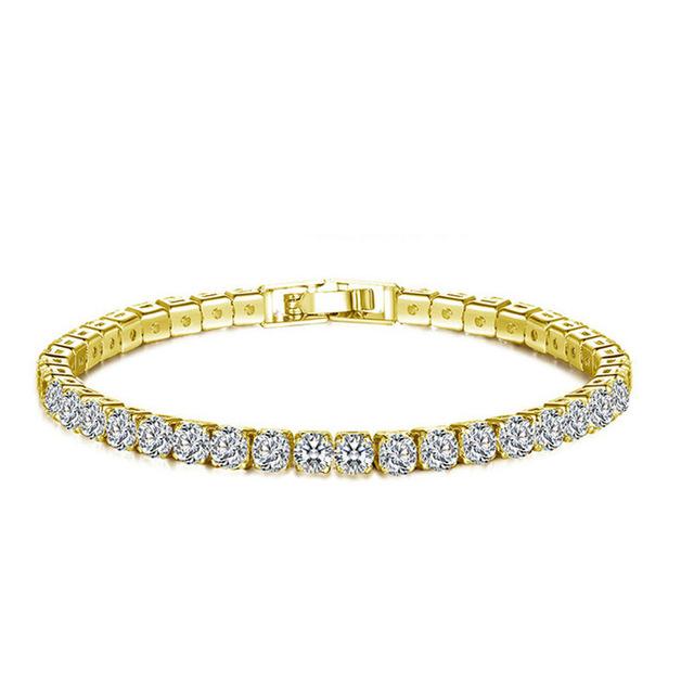 VZAKA 14k Gold Plated Tennis Bracelet