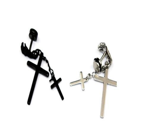 Cross N Bones Stainless Steel Earrings